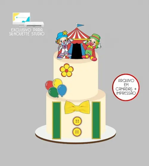 2260 - Arquivo Topo de Bolo Circo Patati Patatá