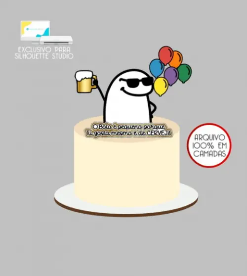 2276 - Arquivo Topo de Bolo Bento Flork Cerveja