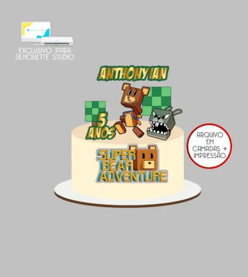 2290 - Arquivo Topo de Bolo Super Bear Adventure