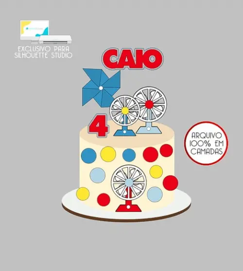 23 - Arquivo Topo de Bolo Ventilador Catavento