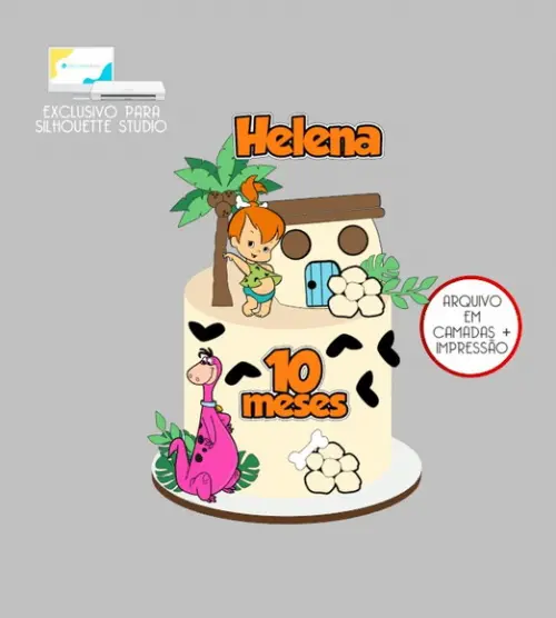 2310 - Arquivo Topo de Bolo Pedrita os Flintstones