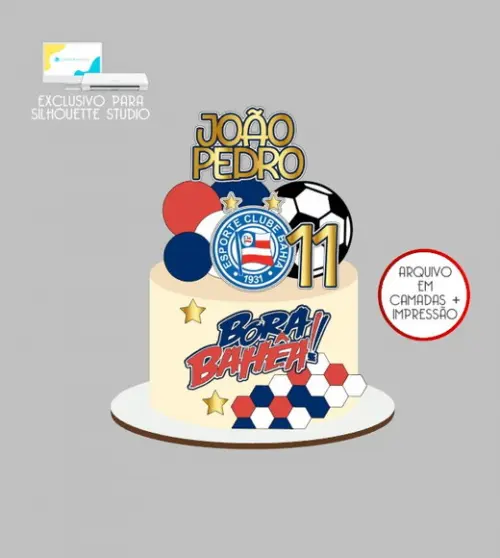 2306 - Arquivo Topo de Bolo Futebol Esporte Clube Bahia