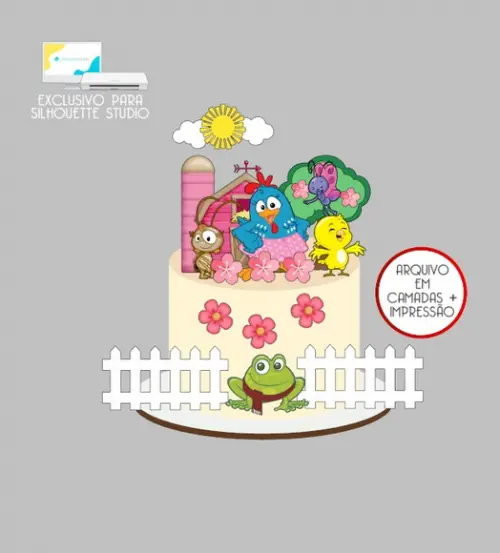 2326 - Arquivo Topo de Bolo Galinha Pintadinha