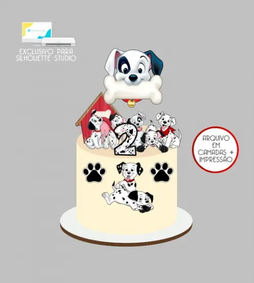 2334 - Arquivo Topo de Bolo 101 Dálmatas