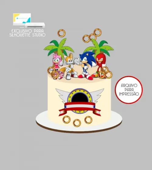 2354 - Arquivo Topo de Bolo Sonic