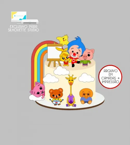 2364 - Arquivo Topo de Bolo Plim Plim Circo