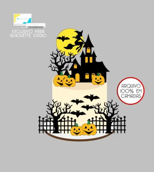 2372 - Arquivo Topo de Bolo Halloween