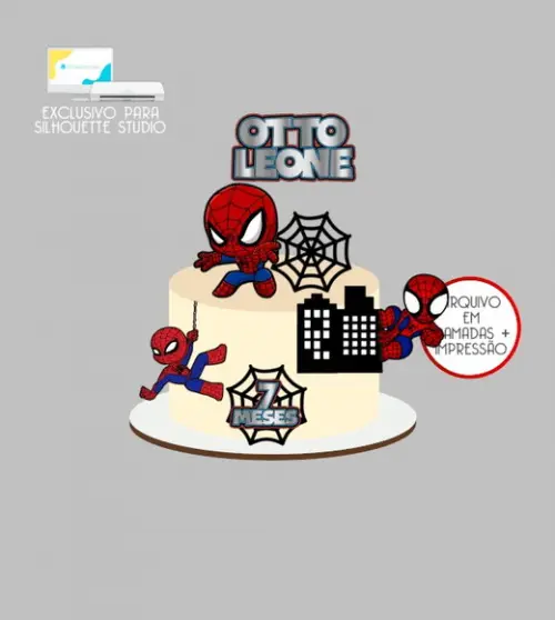 2387 - Arquivo Topo de Bolo Homem Aranha Baby
