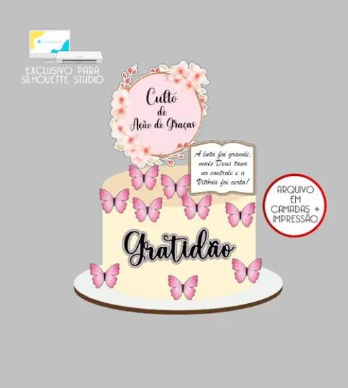 2407 - Arquivo Topo de Bolo Culto de Ação de Graças