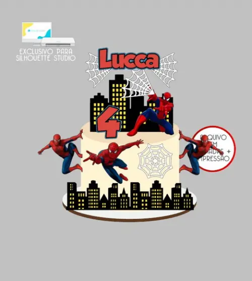 2420 - Arquivo Topo de Bolo Homem Aranha