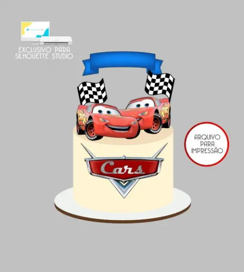 2426 - Arquivo Topo de Bolo Carros Disney