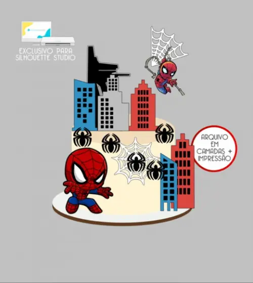 2470 - Arquivo Topo de Bolo Homem Aranha Baby