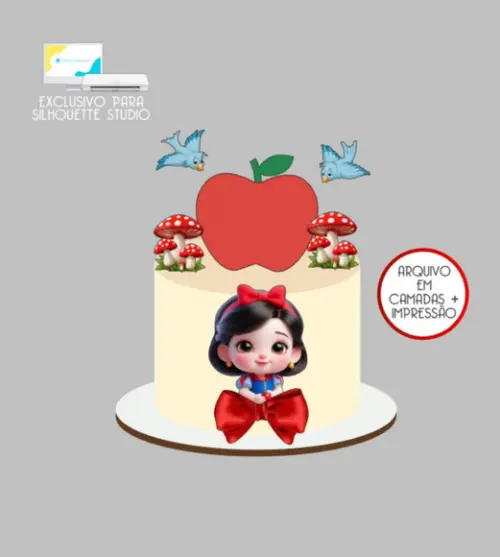 2496 - Arquivo Topo de Bolo a Branca de Neve Baby