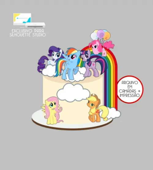 2500 - Arquivo Topo de Bolo My Little Pony