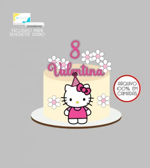 2501 - Arquivo Topo de Bolo Hello Kitty
