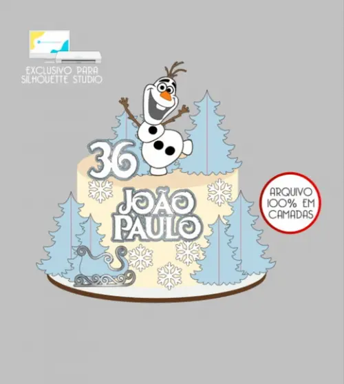 2505 - Arquivo Topo de Bolo Olaf