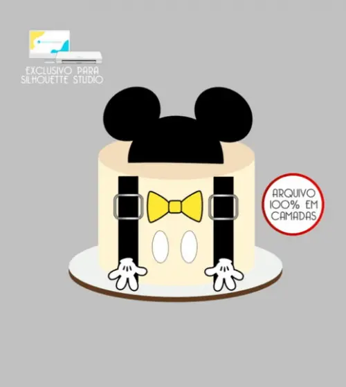 2516 - Arquivo Topo de Bolo Mickey Mouse