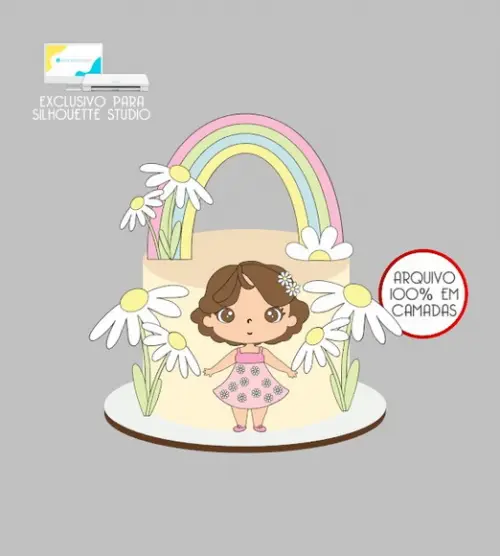 2521 - Arquivo Topo de Bolo Margarida Menina