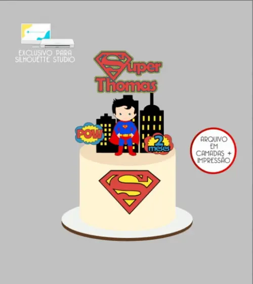 2546 - Arquivo Topo de Bolo Superman Baby