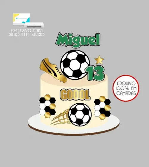 2551 - Arquivo Topo de Bolo Futebol