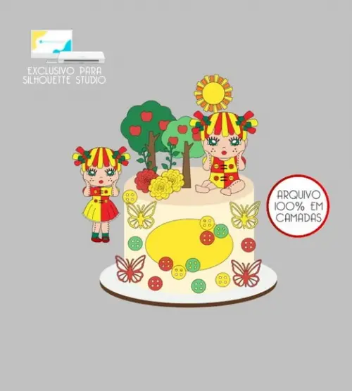 2595 - Arquivo Topo de Bolo Emília Sítio do Picapau Amarelo