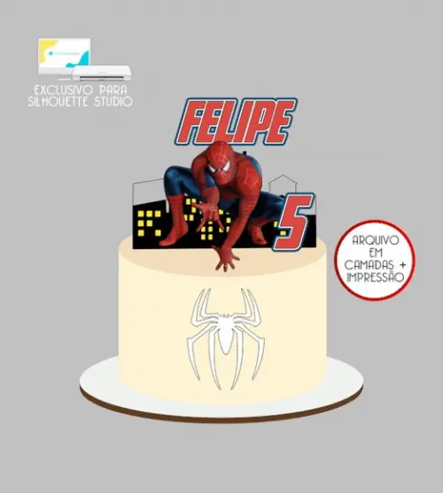 2610 - Arquivo Topo de Bolo Homem Aranha