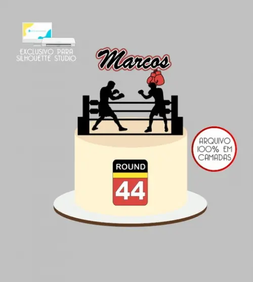2616 - Arquivo Topo de Bolo Boxe