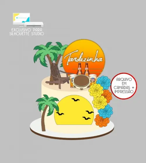 2614 - Arquivo Topo de Bolo Praia Tardezinha Boteco