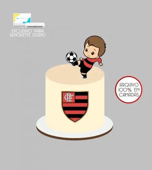 2622 - Arquivo Topo de Bolo Flamengo Menino