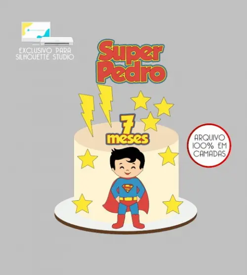 2619 - Arquivo Topo de Bolo Superman Baby