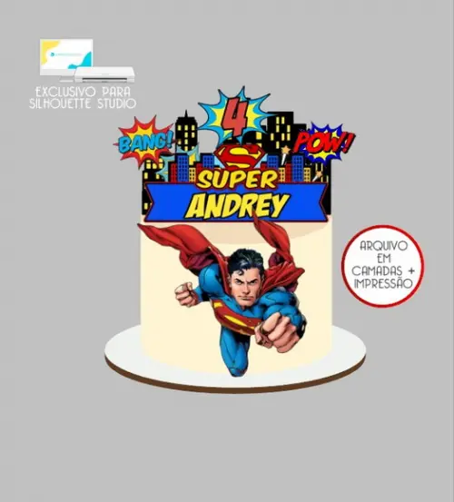2628 - Arquivo Topo de Bolo Superman