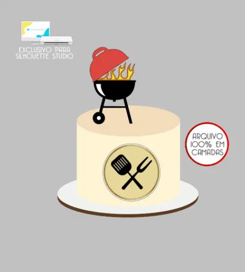 2637 - Arquivo Topo de Bolo Churrasco