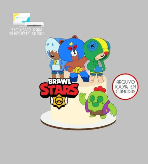 2651 - Arquivo Topo de Bolo Brawl Stars 100% Camadas