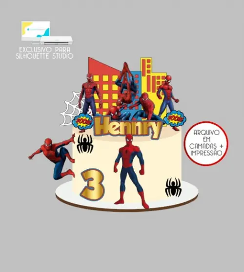 2661 - Arquivo Topo de Bolo Homem Aranha