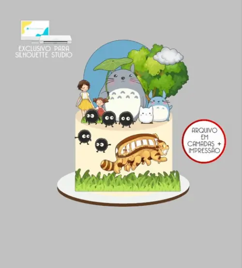 2669 - Arquivo Topo de Bolo Meu Amigo Totoro