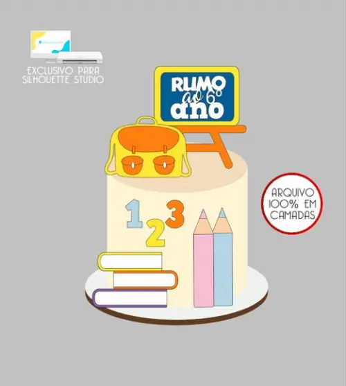 2679 - Arquivo Topo de Bolo Abc Rumo ao 6º Ano