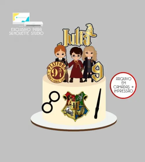 2692 - Arquivo Topo de Bolo Harry Potter