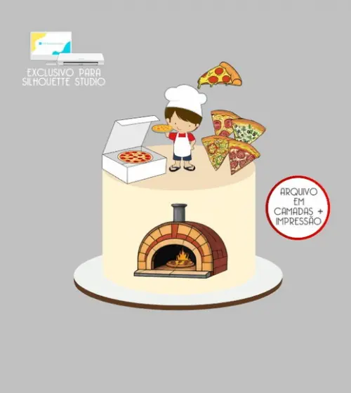 2690 - Arquivo Topo de Bolo Pizza Pizzaiolo