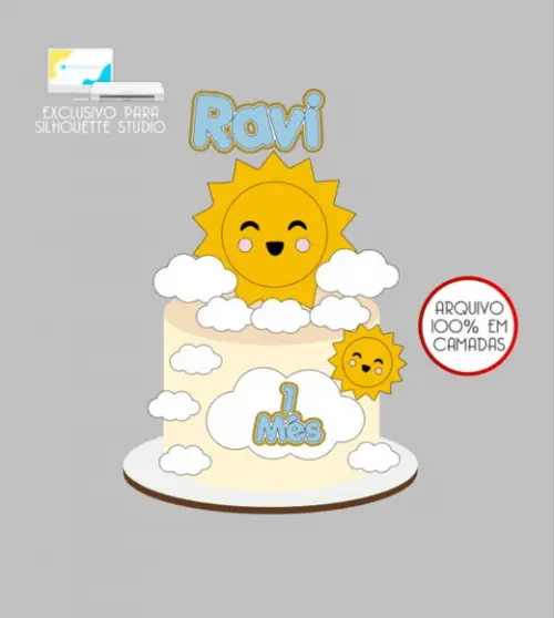 2712 - Arquivo Topo de Bolo Raio de Sol