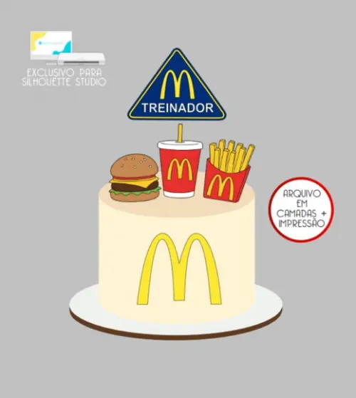 2705 - Arquivo Topo de Bolo Mc Donalds Treinador