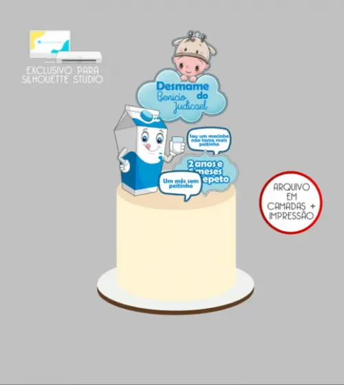 2719 - Arquivo Topo de Bolo Chá de Bebê Desmame