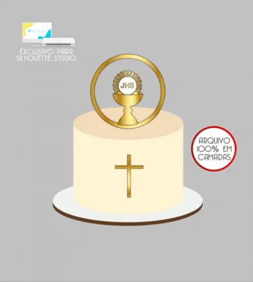 2715 - Arquivo Topo de Bolo Primeira Eucaristia