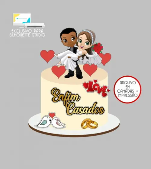 2738 - Arquivo Topo de Bolo Enfim Casados
