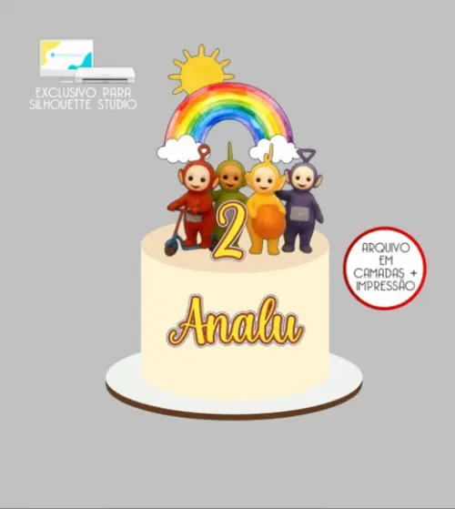 2753 - Arquivo Topo de Bolo Teletubbies