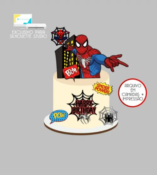 2752 - Arquivo Topo de Bolo Homem Aranha