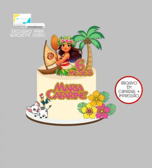 2765 - Arquivo Topo de Bolo Moana