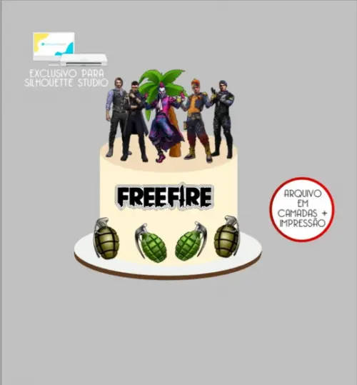 2774 - Arquivo Topo de Bolo Free Fire