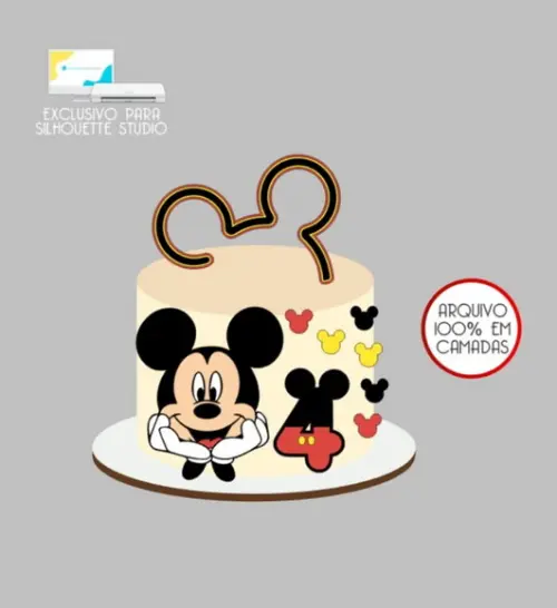 2786 - Arquivo Topo de Bolo Mickey Mouse