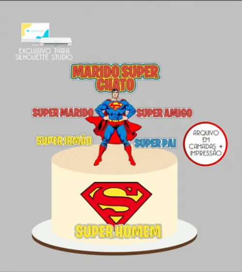 2806 - Arquivo Topo de Bolo Super Homem
