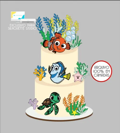 2808 - Arquivo Topo de Bolo Procurando Nemo